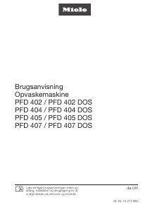 Brugsanvisning Miele PFD 402 DOS Opvaskemaskine