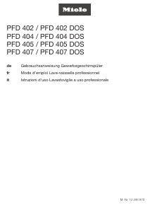 Mode d’emploi Miele PFD 402 DOS Lave-vaisselle