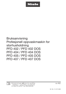 Bruksanvisning Miele PFD 404 DOS Oppvaskmaskin