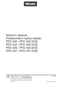 Manuál Miele PFD 404 Myčka na nádobí