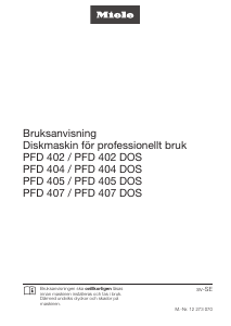 Bruksanvisning Miele PFD 405 DOS Diskmaskin