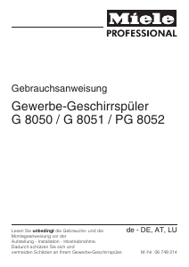 Bedienungsanleitung Miele PG 8052 Geschirrspüler