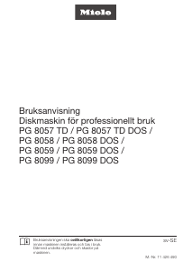 Bruksanvisning Miele PG 8059 Diskmaskin