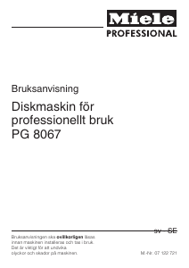 Bruksanvisning Miele PG 8067 Diskmaskin
