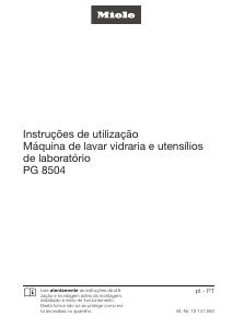 Manual Miele PG 8504 Máquina de lavar louça