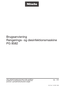 Brugsanvisning Miele PG 8582 Opvaskemaskine