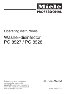 Manual Miele PG 8527 D/EL AV Disinfection cabinet