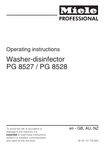 Manual Miele PG 8527 MMK Disinfection cabinet