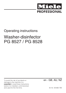 Manual Miele PG 8528 D/EL AV Disinfection cabinet