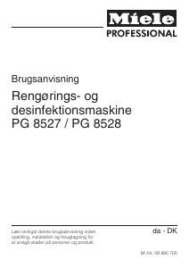 Brugsanvisning Miele PG 8528 D/EL AV Desinfektionsskab