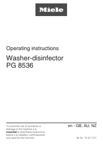 Manual Miele PG 8536 AE SST AD Disinfection cabinet