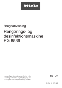 Brugsanvisning Miele PG 8536 AE SST AD Desinfektionsskab