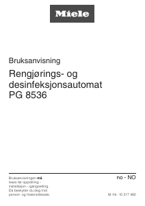 Bruksanvisning Miele PG 8536 AE SST AD OXI/ORTH Desinfeksjonsskap
