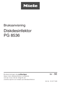Bruksanvisning Miele PG 8536 AE SST AD OXI/ORTH Desinfektionsskåp