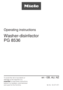 Manual Miele PG 8536 AE SST ADP Disinfection cabinet