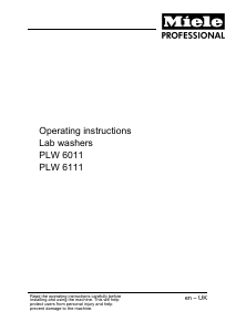 Handleiding Miele PLW 6111 Desinfectiekast