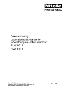 Bruksanvisning Miele PLW 6111 Desinfektionsskåp