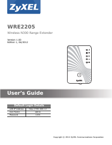 Manual ZyXEL WRE2205 Range Extender