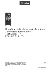 Manual Miele PDR 516 SL COP Dryer