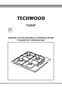 Mode d’emploi Techwood TGE4F Table de cuisson