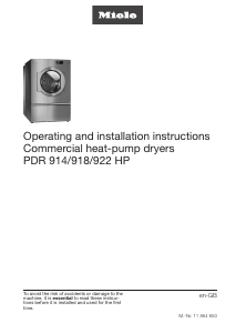 Manual Miele PDR 918 HP Dryer