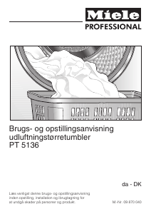 Brugsanvisning Miele PT 5136 Tørretumbler