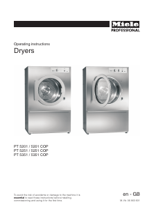 Manual Miele PT 5251 EL Dryer