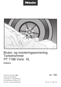 Bruksanvisning Miele PT 7186 Vario Tørketrommel