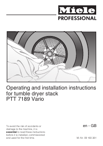 Manual Miele PTT 7189 Vario Dryer