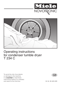 Manual Miele T 234 C Dryer