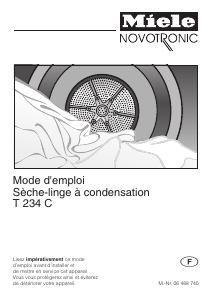 Mode d’emploi Miele T 234 C Sèche-linge