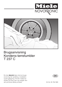 Brugsanvisning Miele T 237 C Tørretumbler