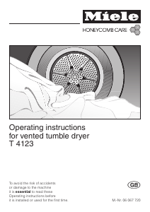 Manual Miele T 4123 Dryer