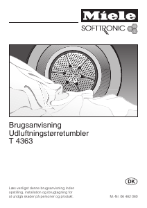 Brugsanvisning Miele T 4363 Tørretumbler