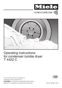 Manual Miele T 4422 C Dryer