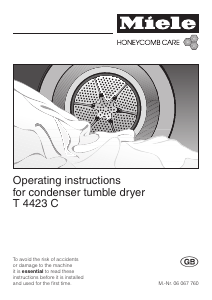 Manual Miele T 4423 C Dryer