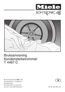 Bruksanvisning Miele T 4467 C Tørketrommel