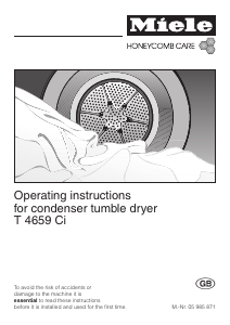 Manual Miele T 4659 Ci Dryer