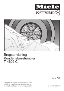 Brugsanvisning Miele T 4809 Ci Tørretumbler