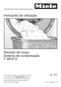 Manual Miele T 4819 Ci Máquina de secar roupa