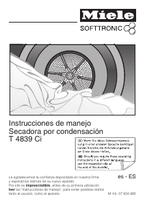 Manual de uso Miele T 4839 Ci Secadora