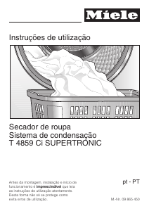 Manual Miele T 4859 Ci Máquina de secar roupa