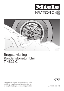 Brugsanvisning Miele T 4892 C Tørretumbler