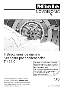 Manual de uso Miele T 494 C Secadora
