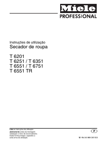 Manual Miele T 6551 Máquina de secar roupa