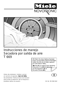 Manual de uso Miele T 669 Secadora