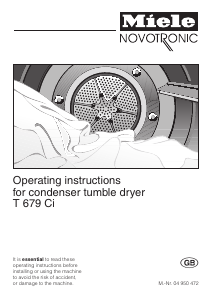 Manual Miele T 679 Ci Dryer