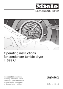Manual Miele T 699 C Dryer