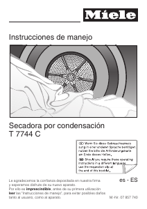 Manual de uso Miele T 7744 C Secadora