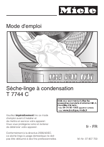 Mode d’emploi Miele T 7744 C Sèche-linge